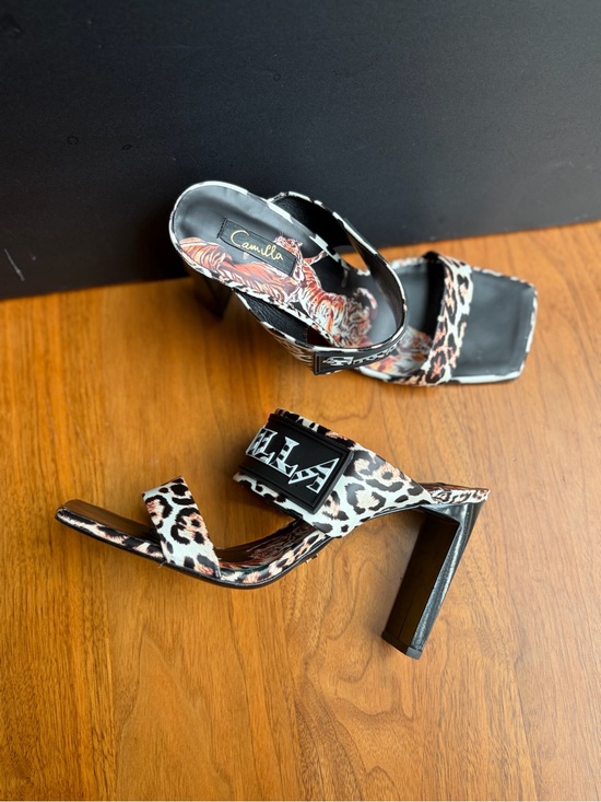 Camilla Shoes - CAMILLA Franks Leopard Tiger Print Block Heel Sandals EU 40 US 9.5 Sample